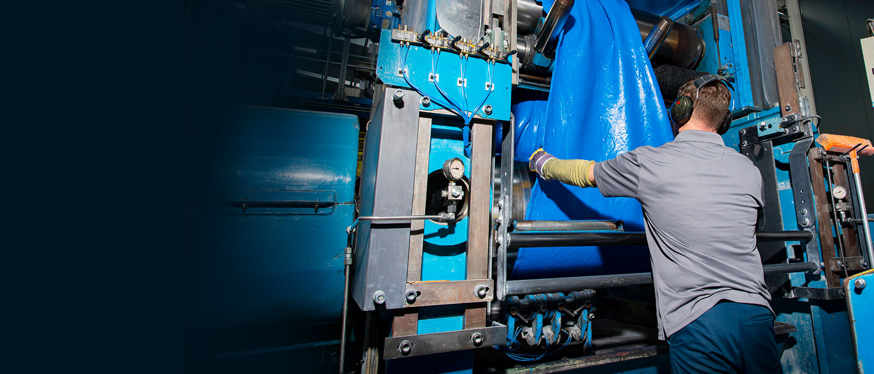 Man working on machinery